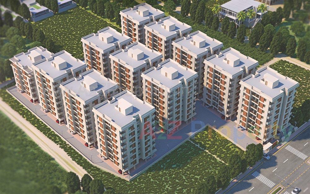 3D Elevation of real estate project Akshar Green located at Atladra, Vadodara, Gujarat