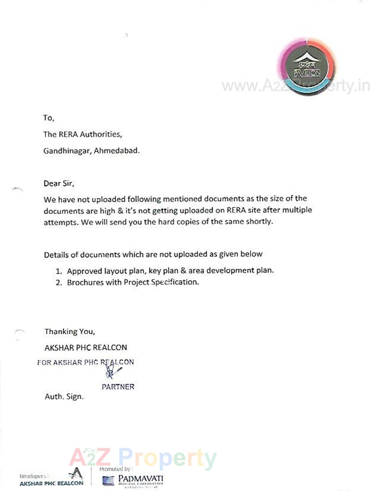  of real estate project Akshar Pavilion located at Gotri, Vadodara, Gujarat