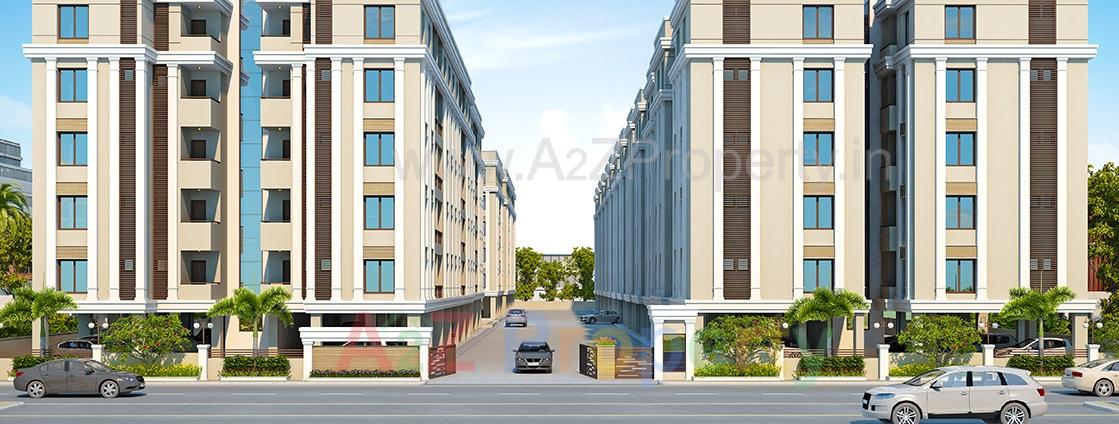 3D Elevation of real estate project Akshar Pride located at Kalali, Vadodara, Gujarat