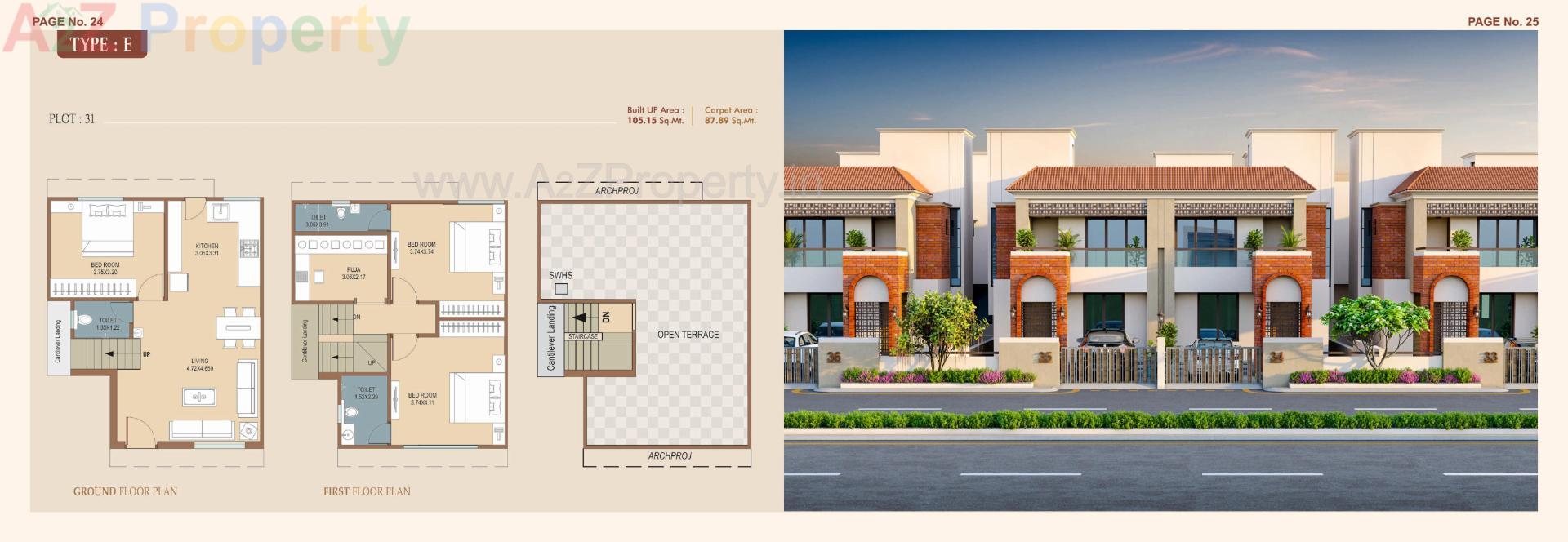 Layout of real estate project Akshat Villa located at Kapurai, Vadodara, Gujarat
