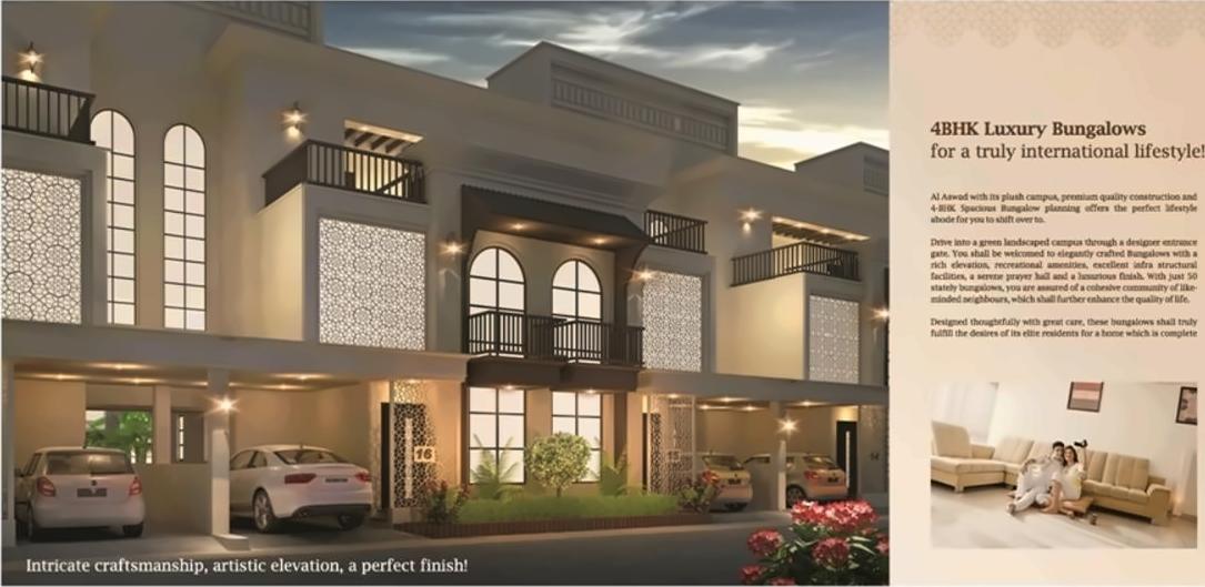 3D Elevation of real estate project Al Aswad located at Tandalaja, Vadodara, Gujarat