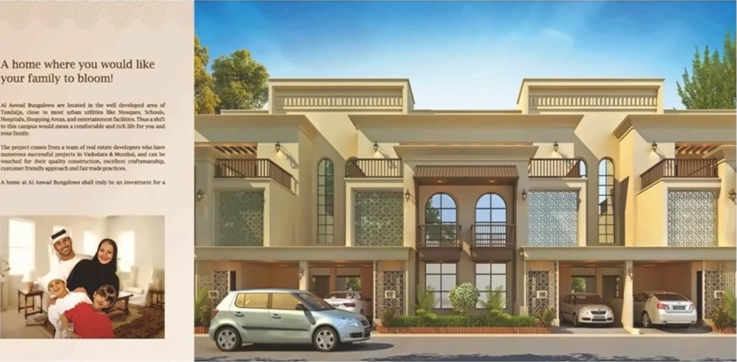 3D Elevation of real estate project Al Aswad located at Tandalaja, Vadodara, Gujarat