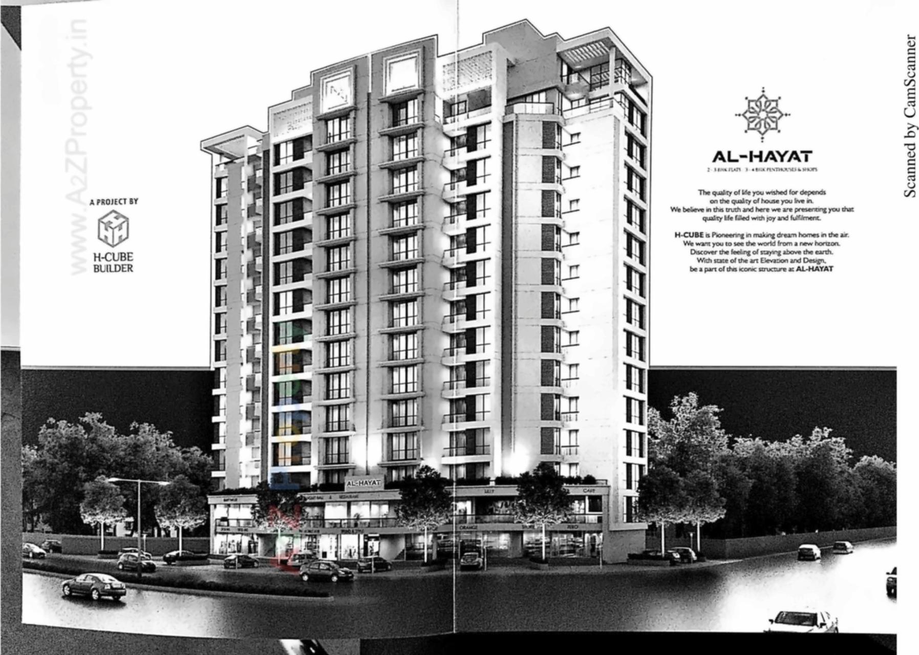 3D Elevation of real estate project Al Hayat located at Bapod, Vadodara, Gujarat