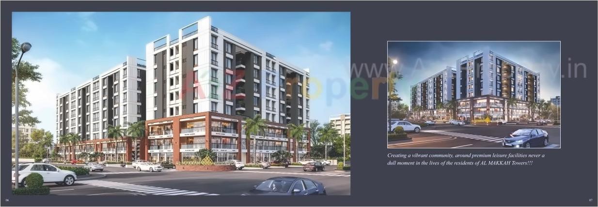 3D Elevation of real estate project Al Makkah Towers located at Vadodara, Vadodara, Gujarat