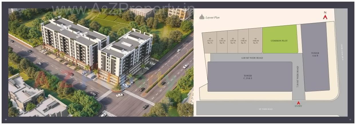 Layout of real estate project Al Makkah Towers located at Vadodara, Vadodara, Gujarat