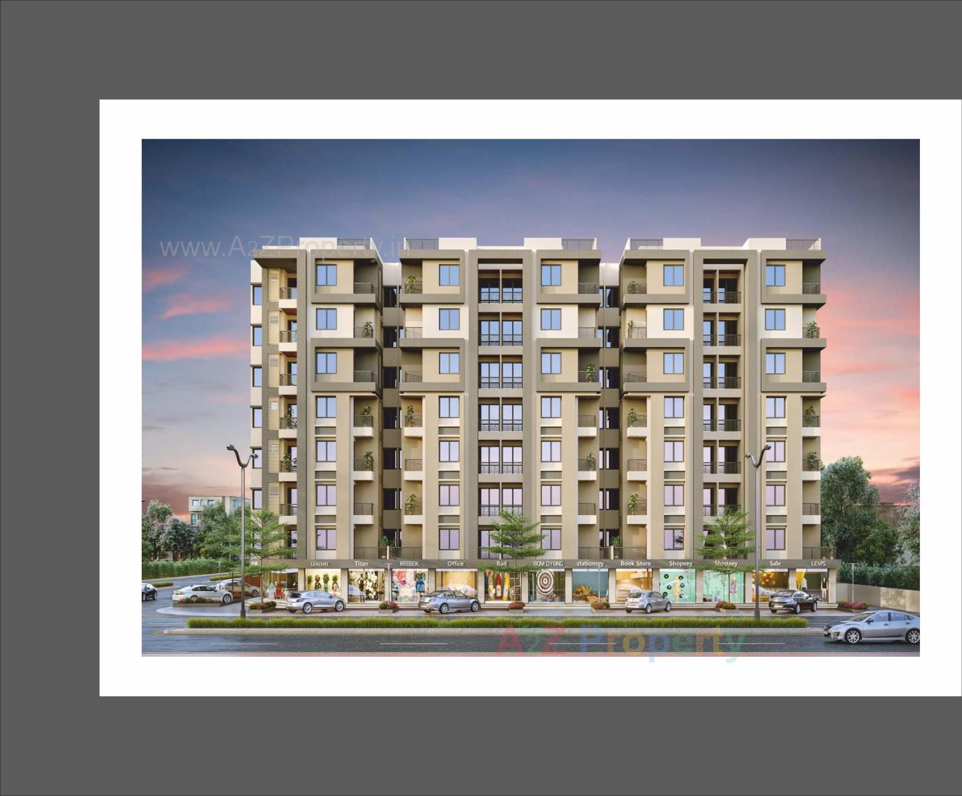 3D Elevation of real estate project Al Minaar Heights located at Tandalja, Vadodara, Gujarat