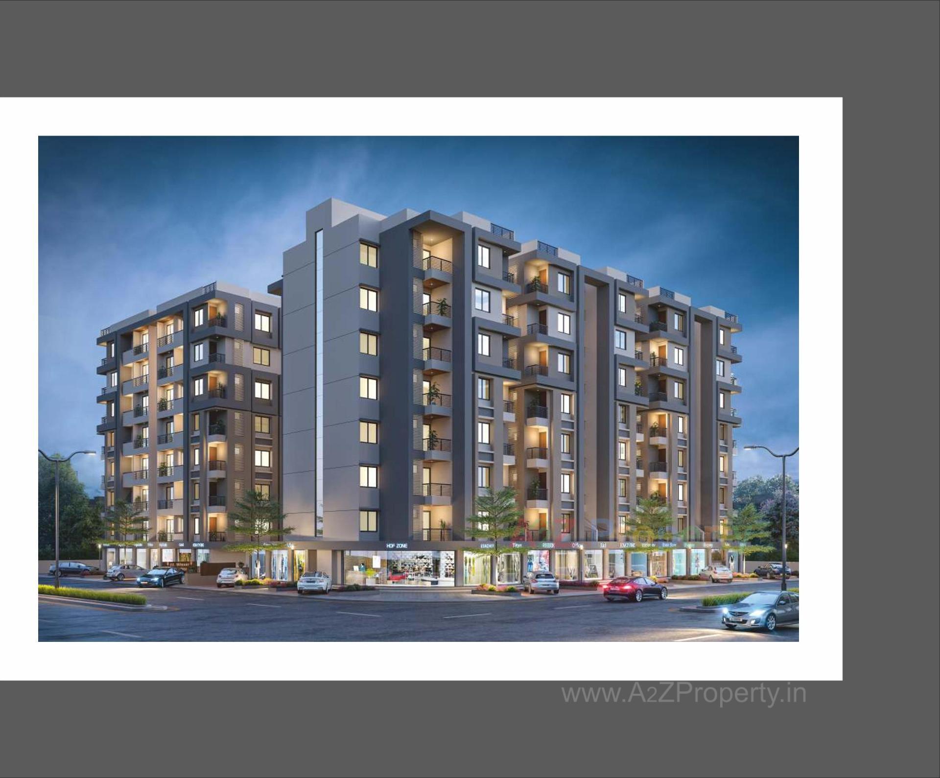 3D Elevation of real estate project Al Minaar Heights located at Tandalja, Vadodara, Gujarat