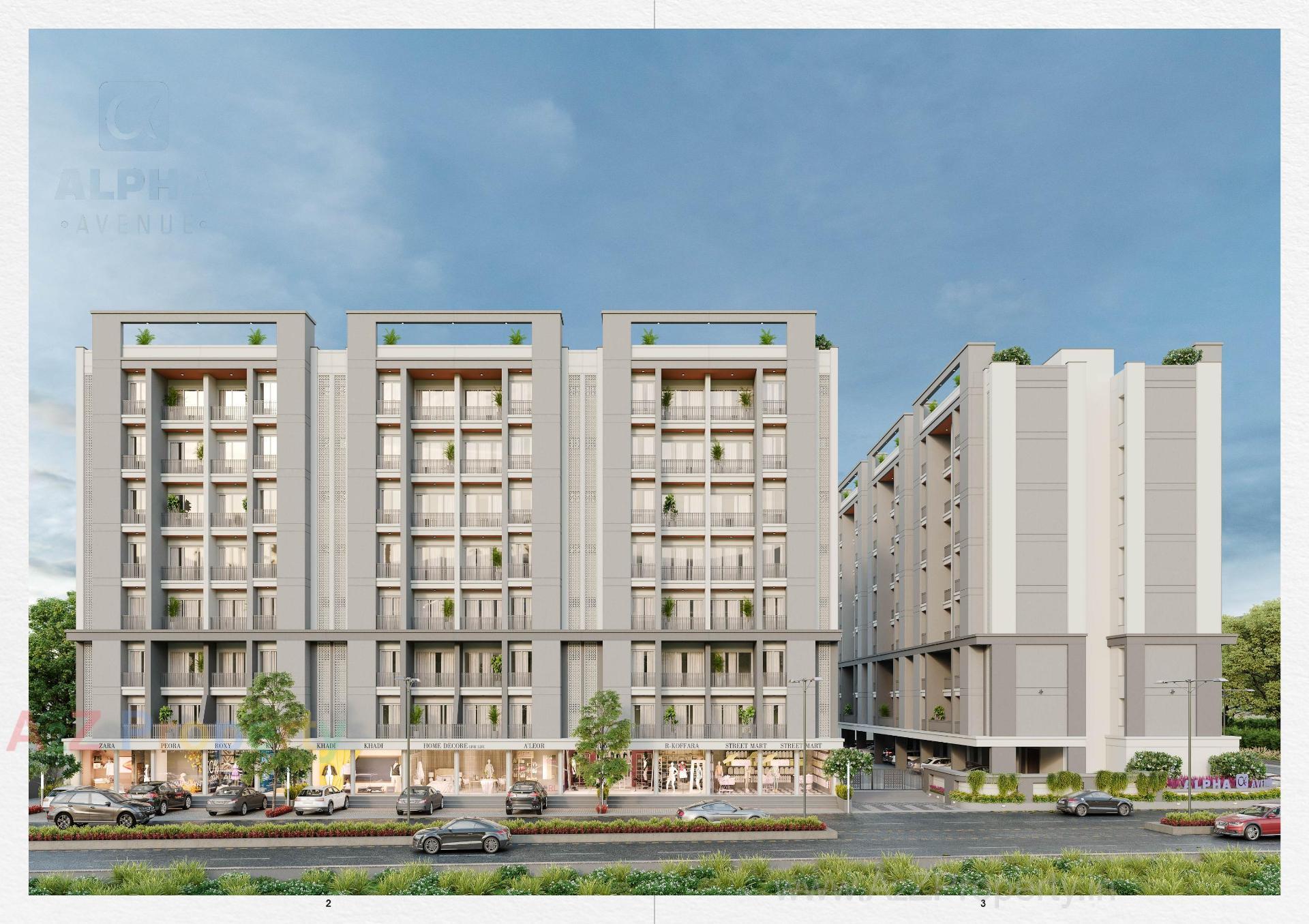3D Elevation of real estate project Alpha Avenue located at Tandalja, Vadodara, Gujarat