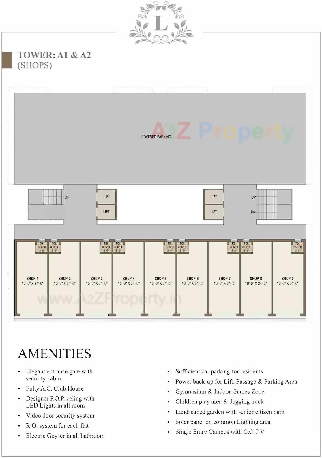 Layout of real estate project Amardeep Landmark located at Sayajipura, Vadodara, Gujarat