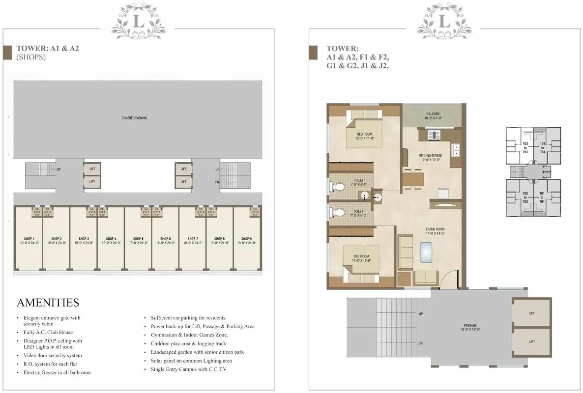 Layout of real estate project Amardeep Landmark located at Sayajipura, Vadodara, Gujarat