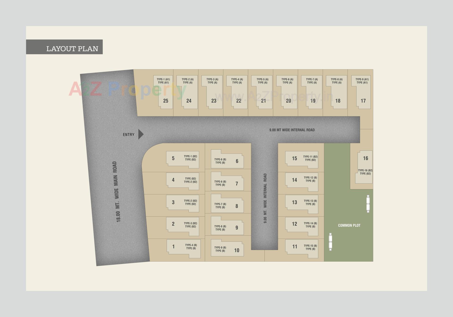 Layout of real estate project Amardeep Villa located at Chani, Vadodara, Gujarat