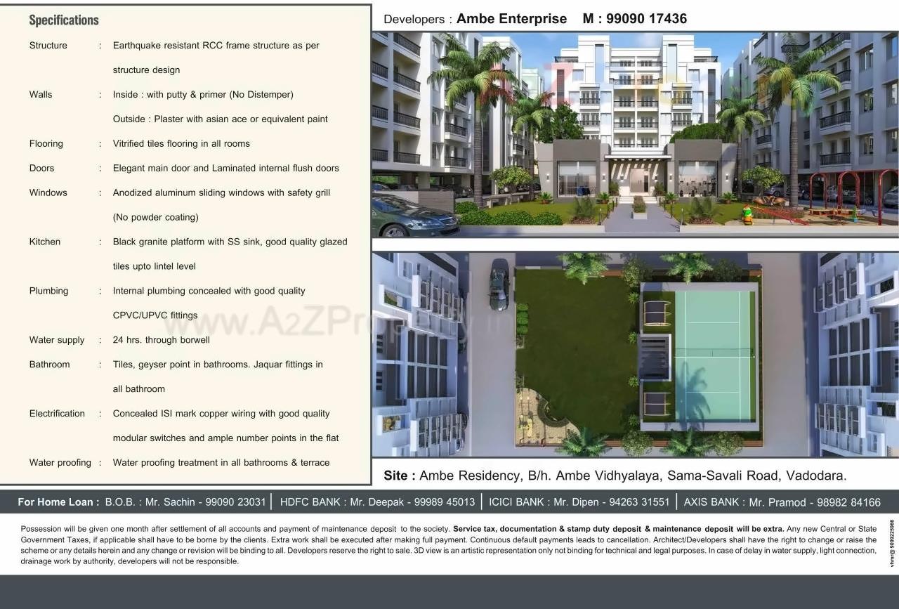  of real estate project Ambe Residency located at Vemali, Vadodara, Gujarat