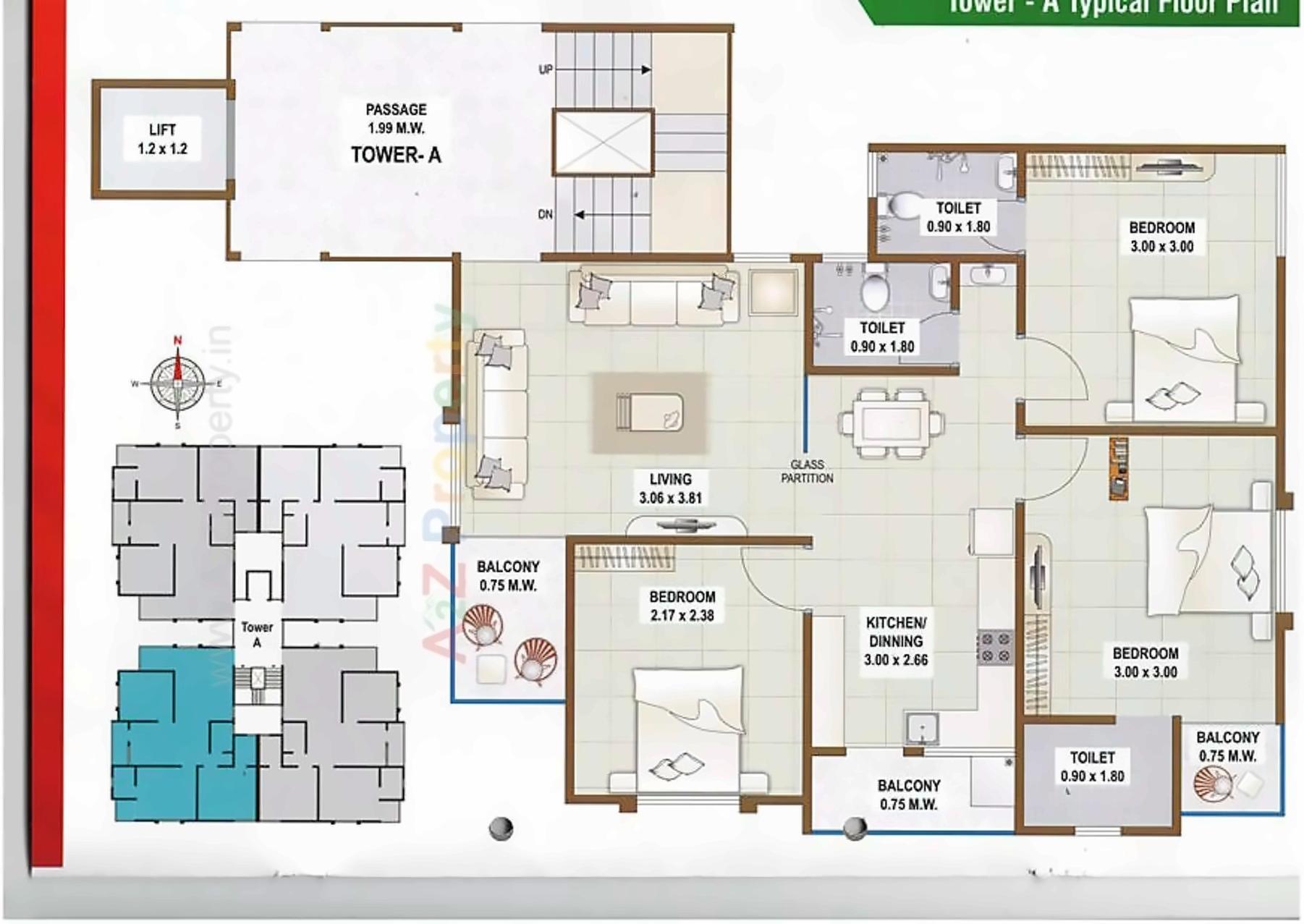 Layout of real estate project Ambica Avenue located at Atladara, Vadodara, Gujarat