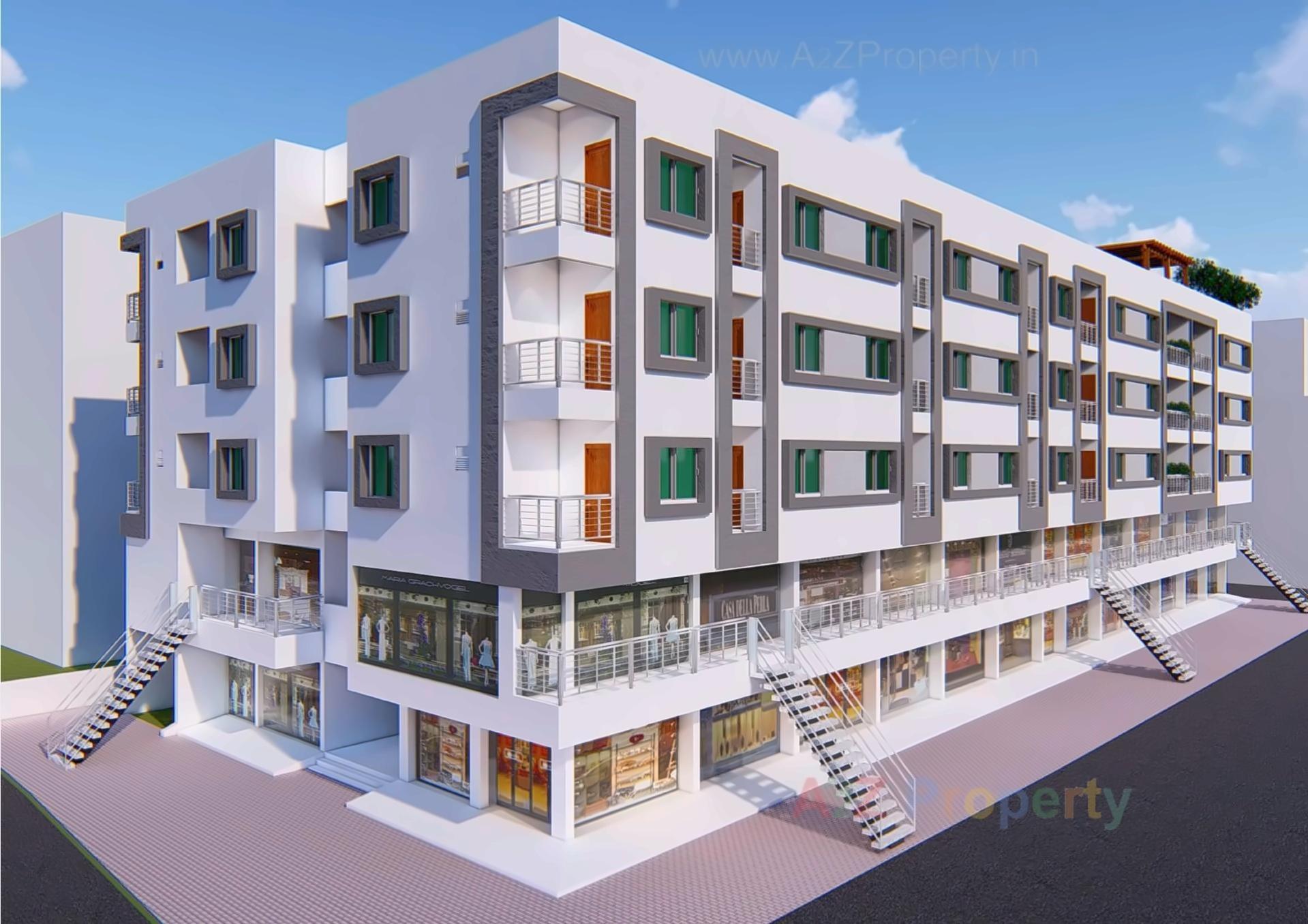 3D Elevation of real estate project Ambica Residency located at Vadodara, Vadodara, Gujarat