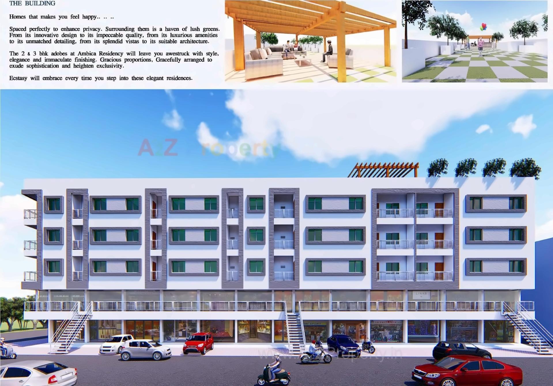 3D Elevation of real estate project Ambica Residency located at Vadodara, Vadodara, Gujarat