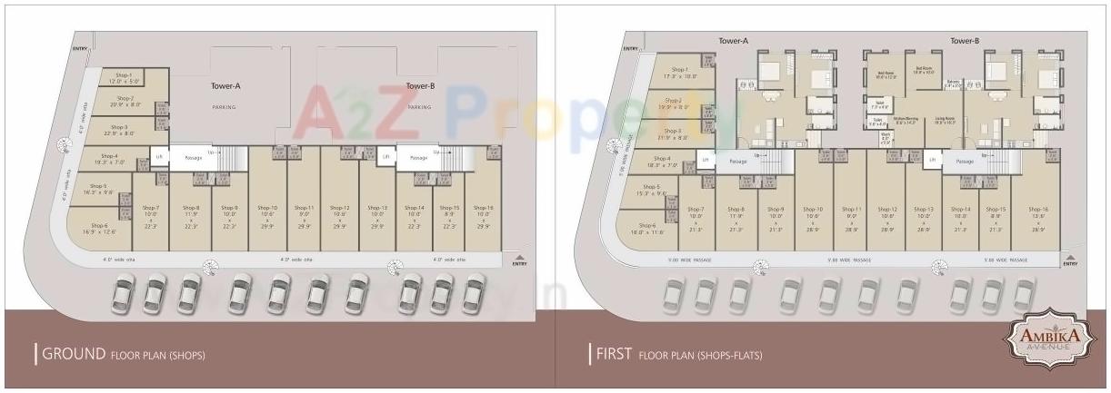 Layout of real estate project Ambika Avenue located at Vadodara, Vadodara, Gujarat
