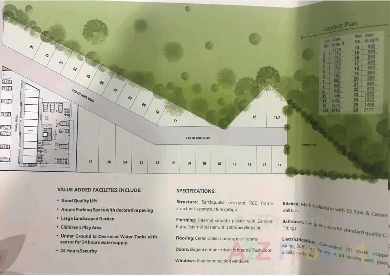 Layout of real estate project Amrapali Resicom located at Nimetha, Vadodara, Gujarat