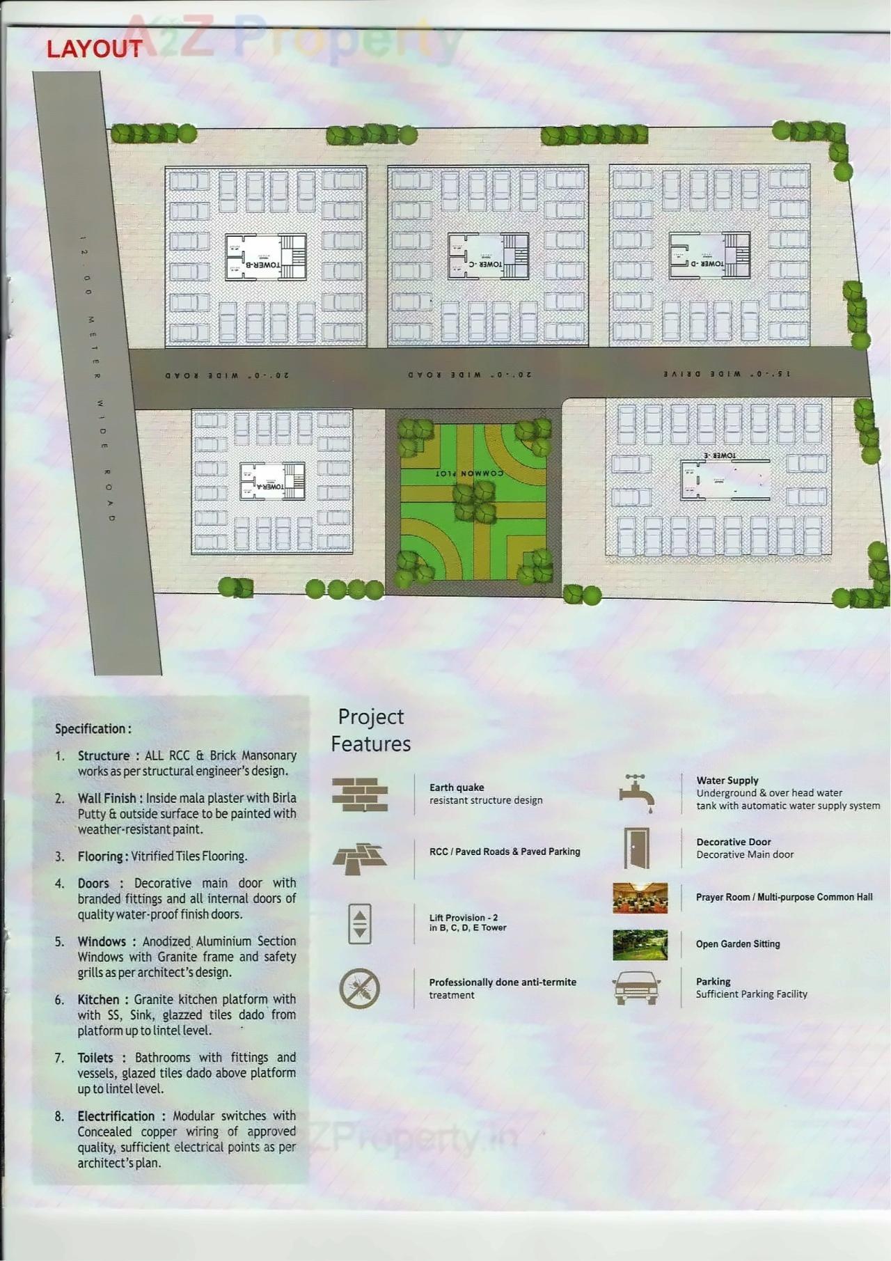 Layout of real estate project Anabiya Residency located at Tandalaja, Vadodara, Gujarat