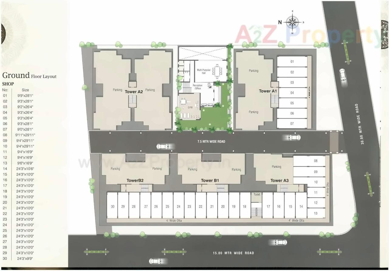 Layout of real estate project Anandvan Residency located at Sevasi, Vadodara, Gujarat