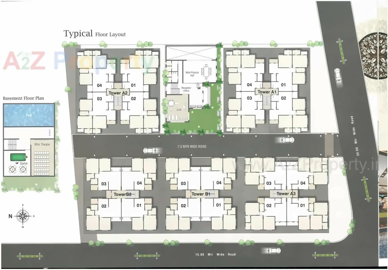 Layout of real estate project Anandvan Residency located at Sevasi, Vadodara, Gujarat