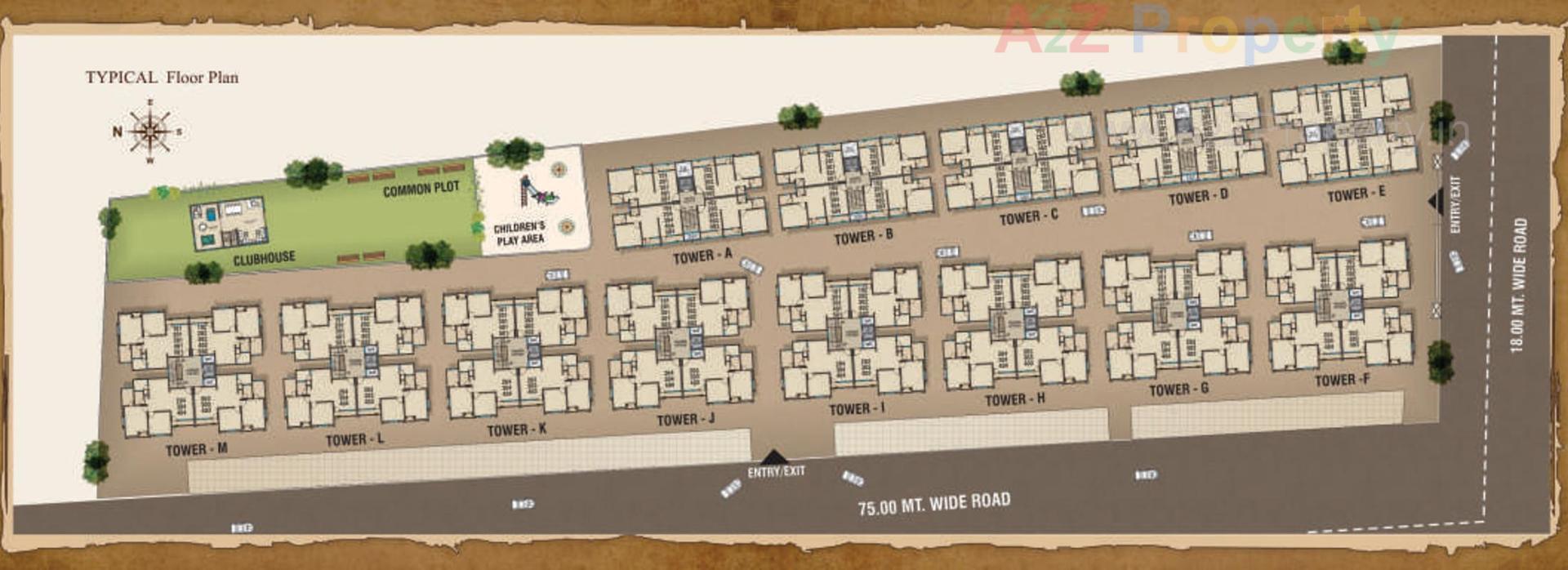 Layout of real estate project Ananta Safal located at Jesangpura-ajwa-road, Vadodara, Gujarat