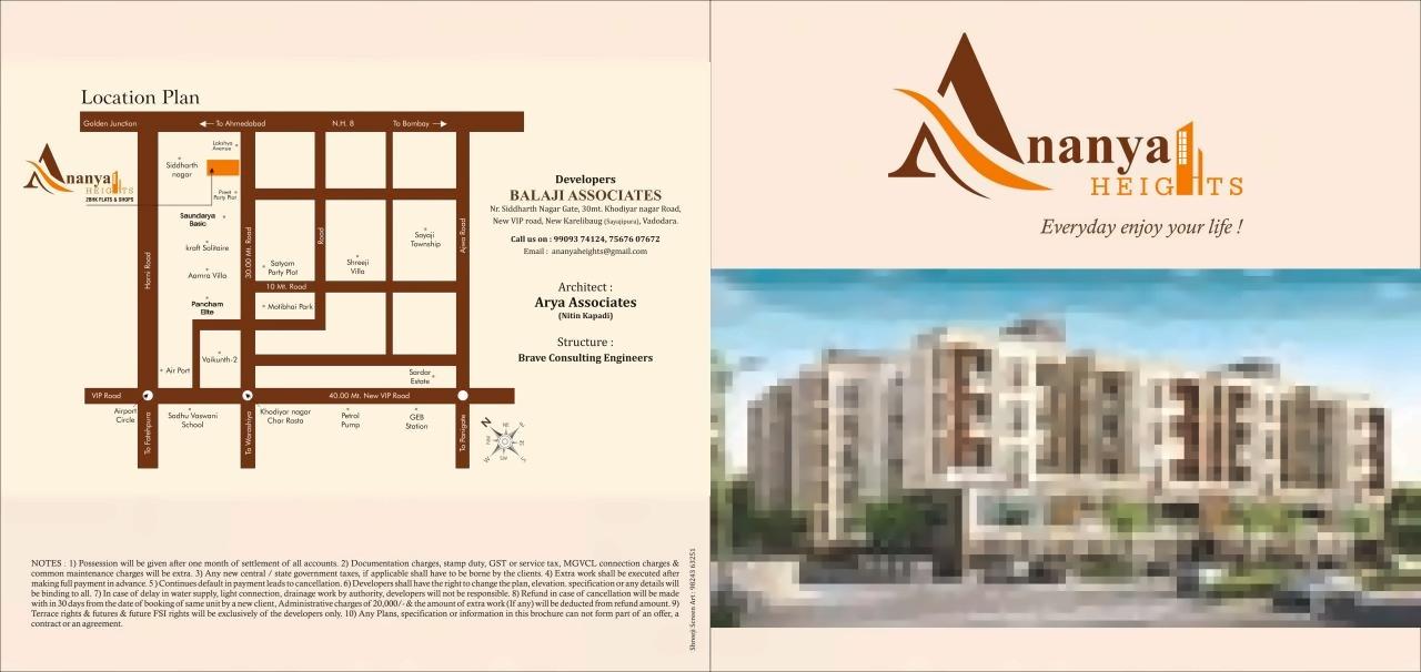  of real estate project Ananya Heights located at Sayajipura, Vadodara, Gujarat