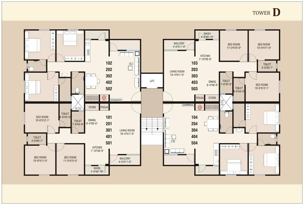 Layout of real estate project Ananya Heights located at Sayajipura, Vadodara, Gujarat