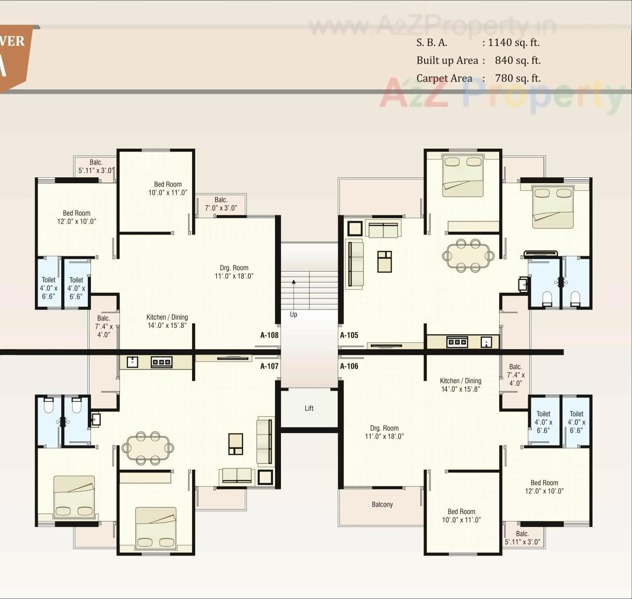 Layout of real estate project Ananya Heights located at Sayajipura, Vadodara, Gujarat