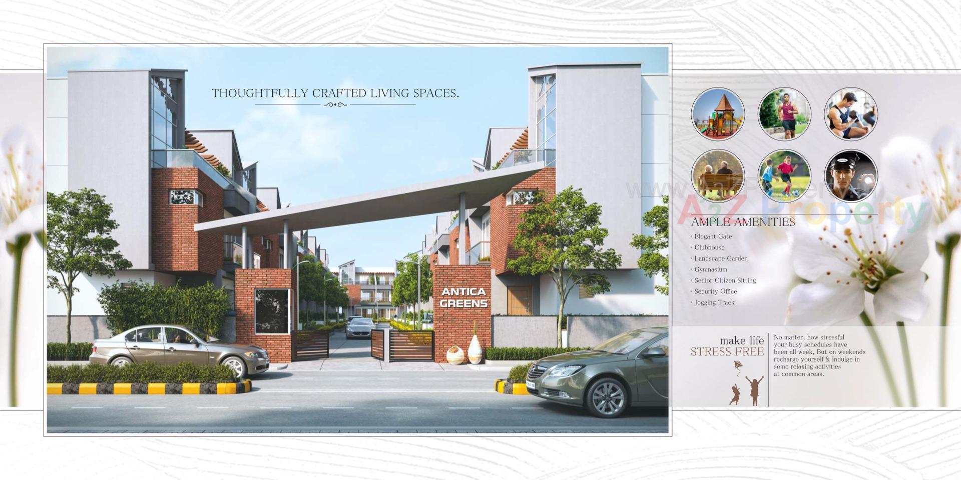 3D Elevation of real estate project Antica Greens located at Maretha, Vadodara, Gujarat