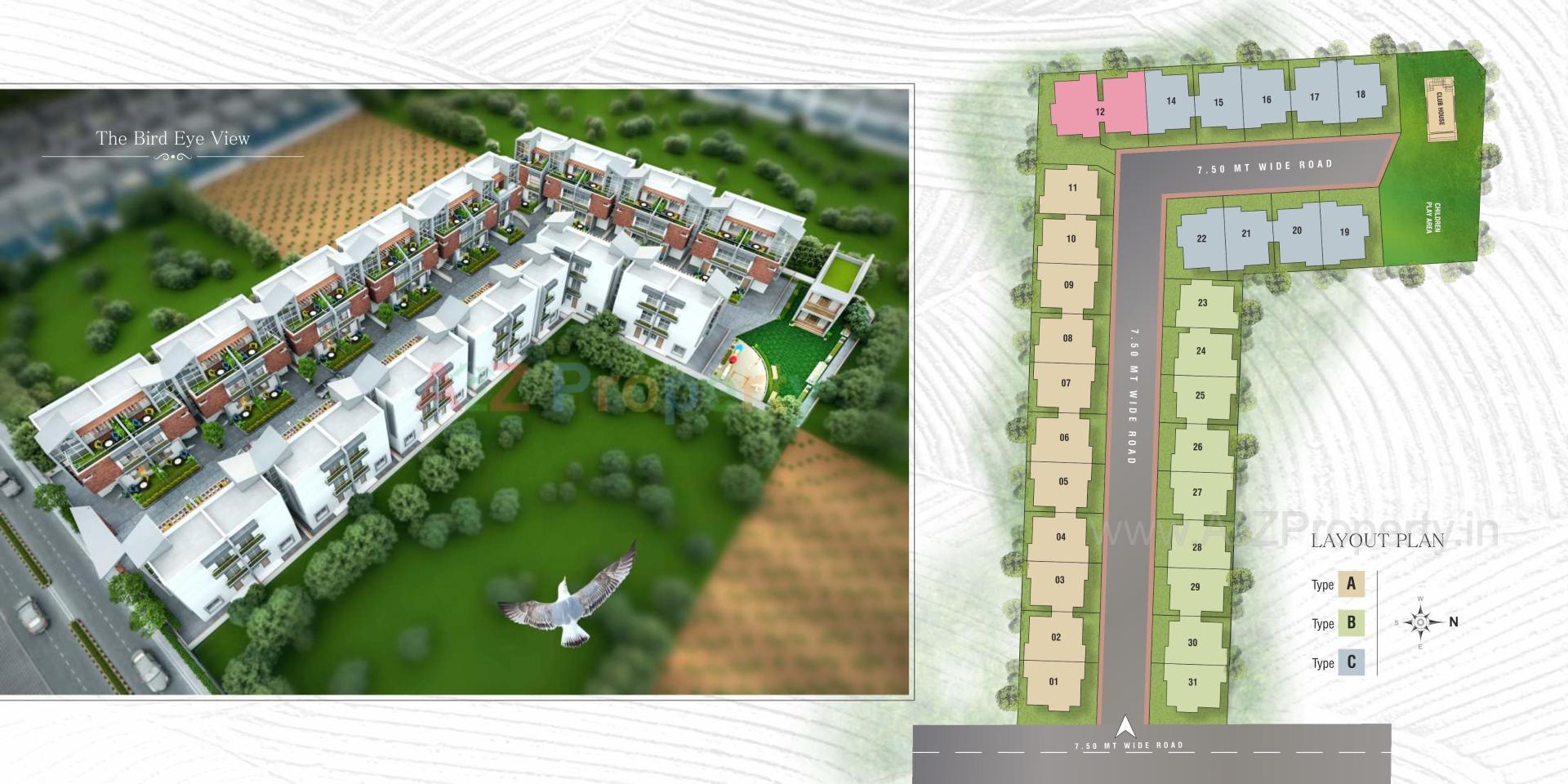 Layout of real estate project Antica Greens located at Maretha, Vadodara, Gujarat