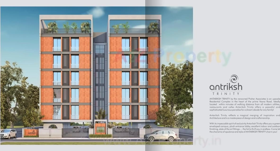 3D Elevation of real estate project Antriksh Trinity located at Vadodara, Vadodara, Gujarat