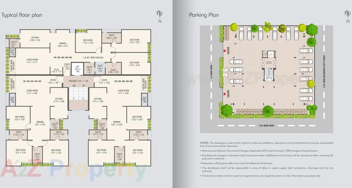 Layout of real estate project Antriksh Trinity located at Vadodara, Vadodara, Gujarat