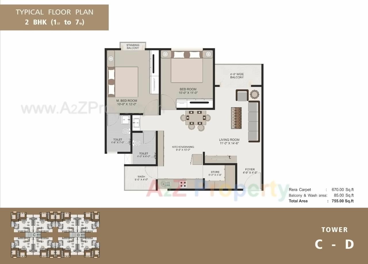 Layout of real estate project Aranya located at Harni, Vadodara, Gujarat