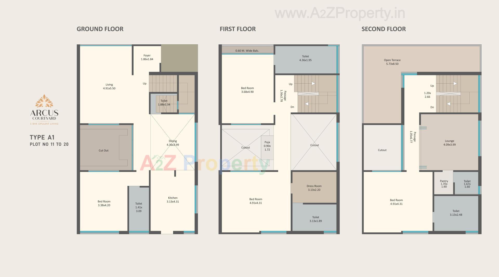 Layout of real estate project Arcus Courtyard located at Bhayli, Vadodara, Gujarat
