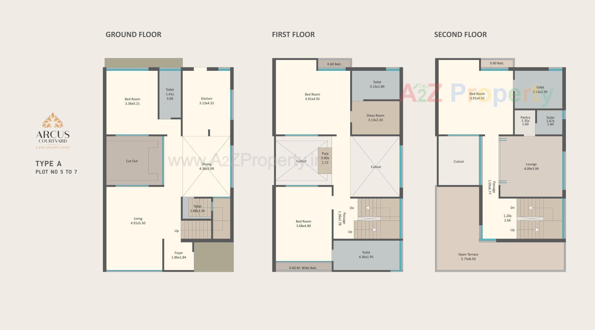 Layout of real estate project Arcus Courtyard located at Bhayli, Vadodara, Gujarat