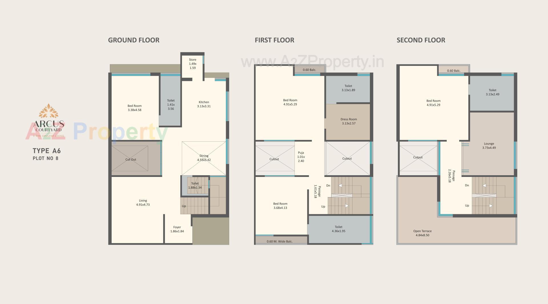 Layout of real estate project Arcus Courtyard located at Bhayli, Vadodara, Gujarat