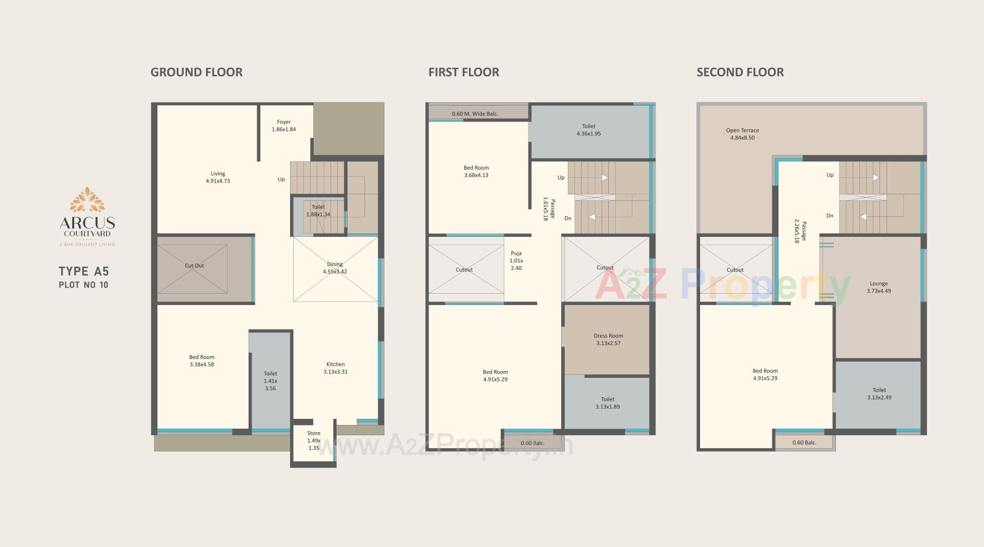 Layout of real estate project Arcus Courtyard located at Bhayli, Vadodara, Gujarat