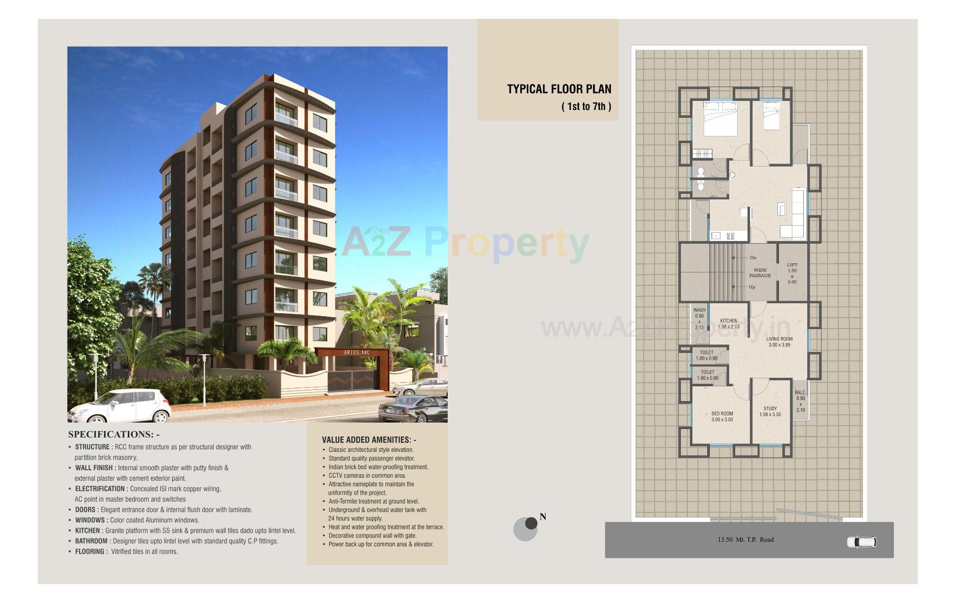 Layout of real estate project Aries Arc located at Bapod, Vadodara, Gujarat