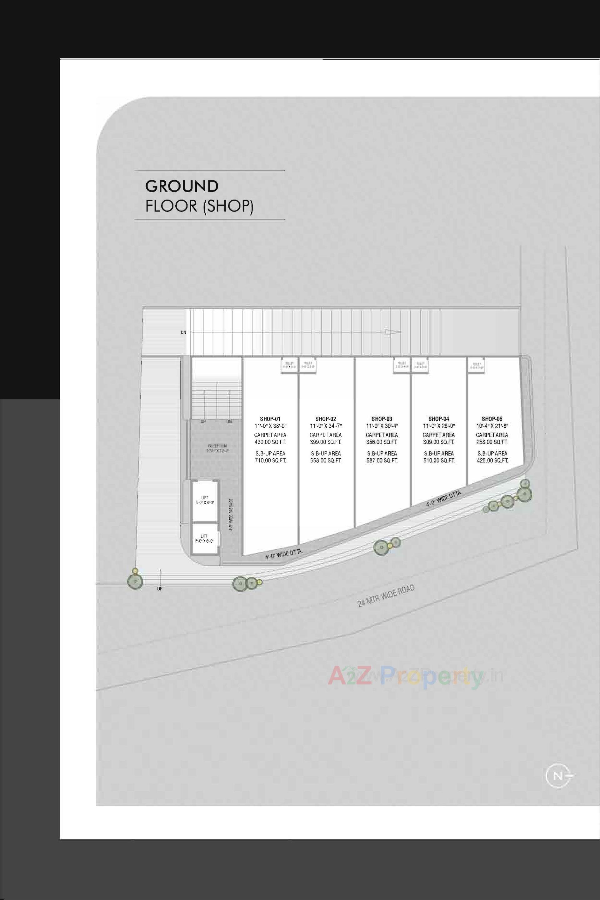Layout of real estate project Aries Galleria located at Tandalja, Vadodara, Gujarat