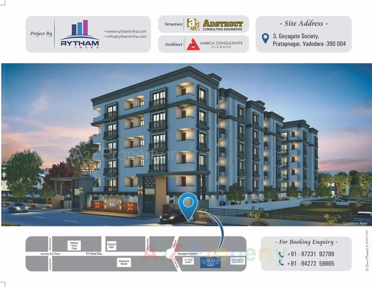 3D Elevation of real estate project Aries Heights located at Kasba, Vadodara, Gujarat