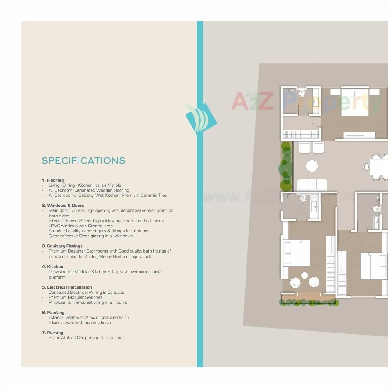 Layout of real estate project Aries Oasis located at Tandalji, Vadodara, Gujarat