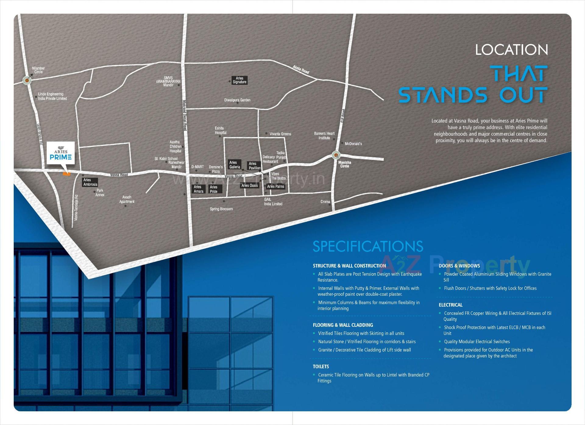  of real estate project Aries Prime located at Tandalja, Vadodara, Gujarat