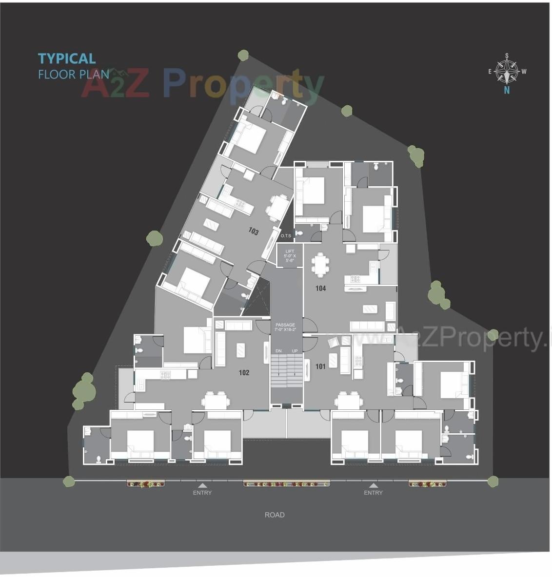 Layout of real estate project Aries Upscale located at Wadiwadi, Vadodara, Gujarat
