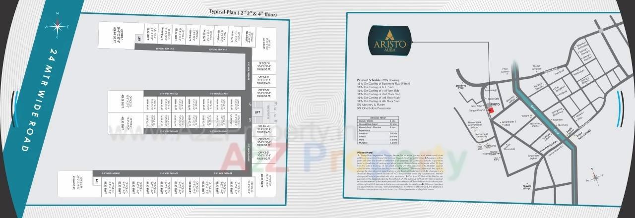 Layout of real estate project Aristo Aura located at Bhayli, Vadodara, Gujarat