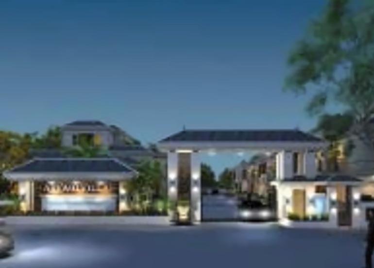 3D Elevation of real estate project Aryahi Villas located at Khanpur, Vadodara, Gujarat