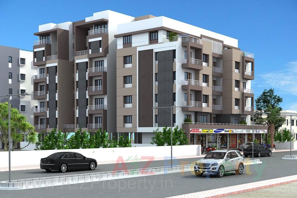 3D Elevation of real estate project Asha Enclave located at Bhayli, Vadodara, Gujarat