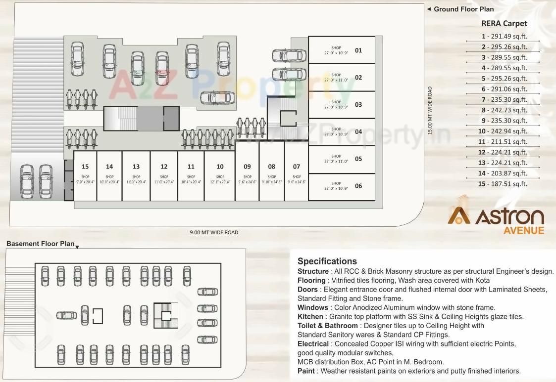 Layout of real estate project Astron Avenue located at Bhayli, Vadodara, Gujarat