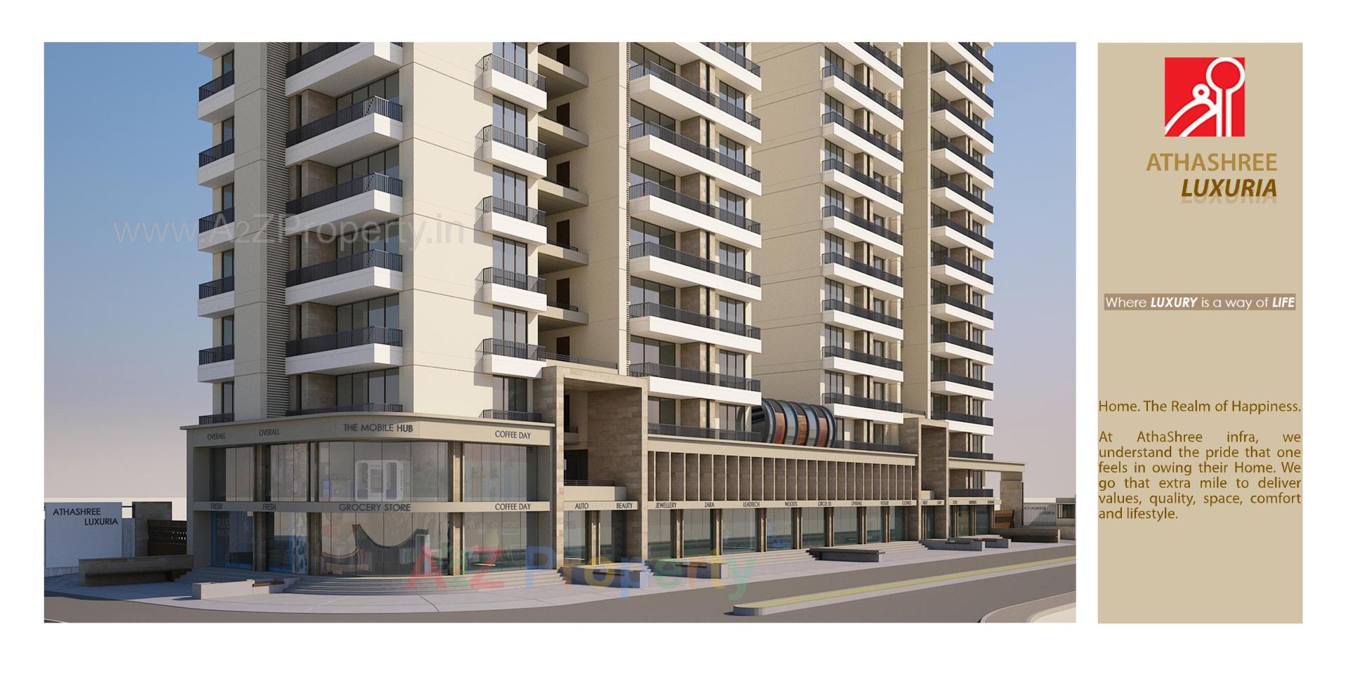 3D Elevation of real estate project Athashree Luxuria located at Bhayali, Vadodara, Gujarat