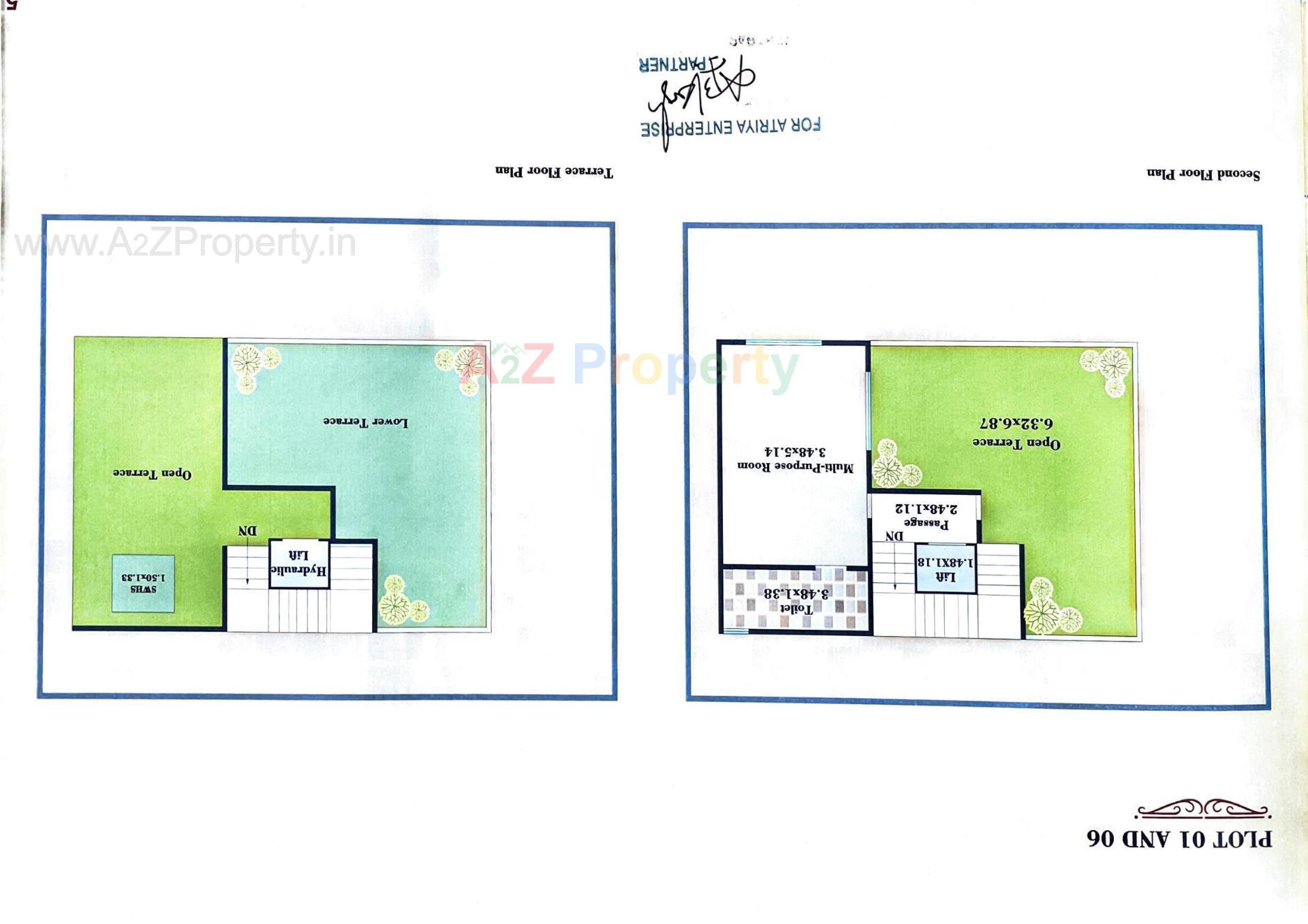 Layout of real estate project Atriya Villa located at Bhayli, Vadodara, Gujarat