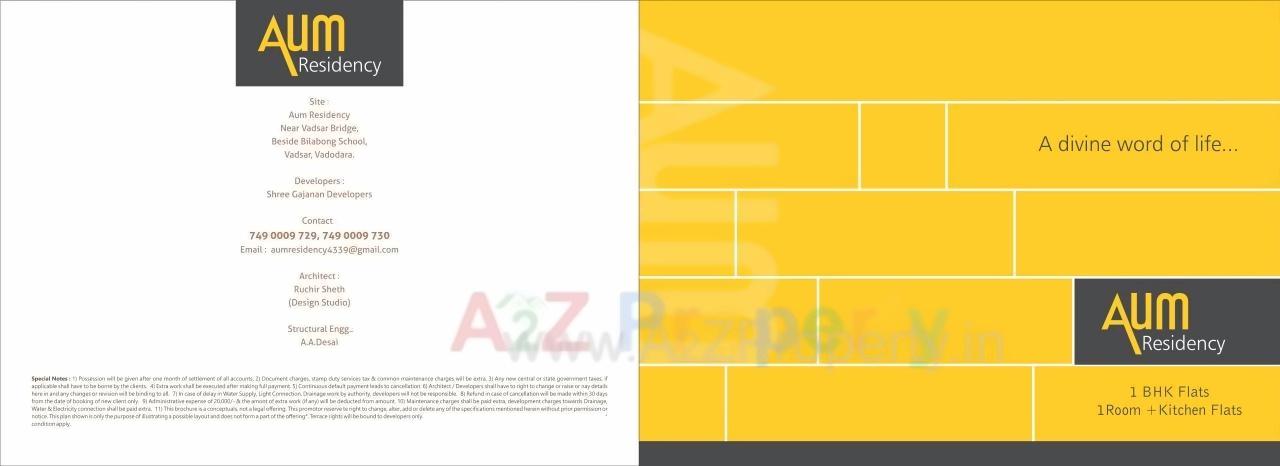  of real estate project Aum Residency located at Vadsar, Vadodara, Gujarat